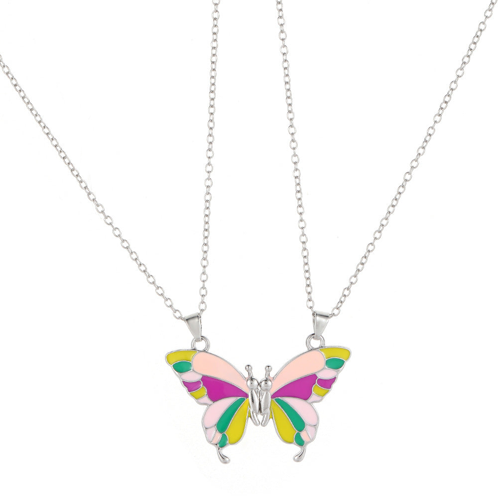 Rainbow Butterfly - Necklace (BFF) Set of 2