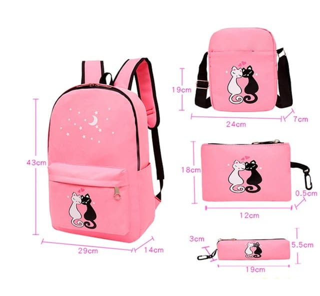 Cat Deep Pink- Backpack Set
