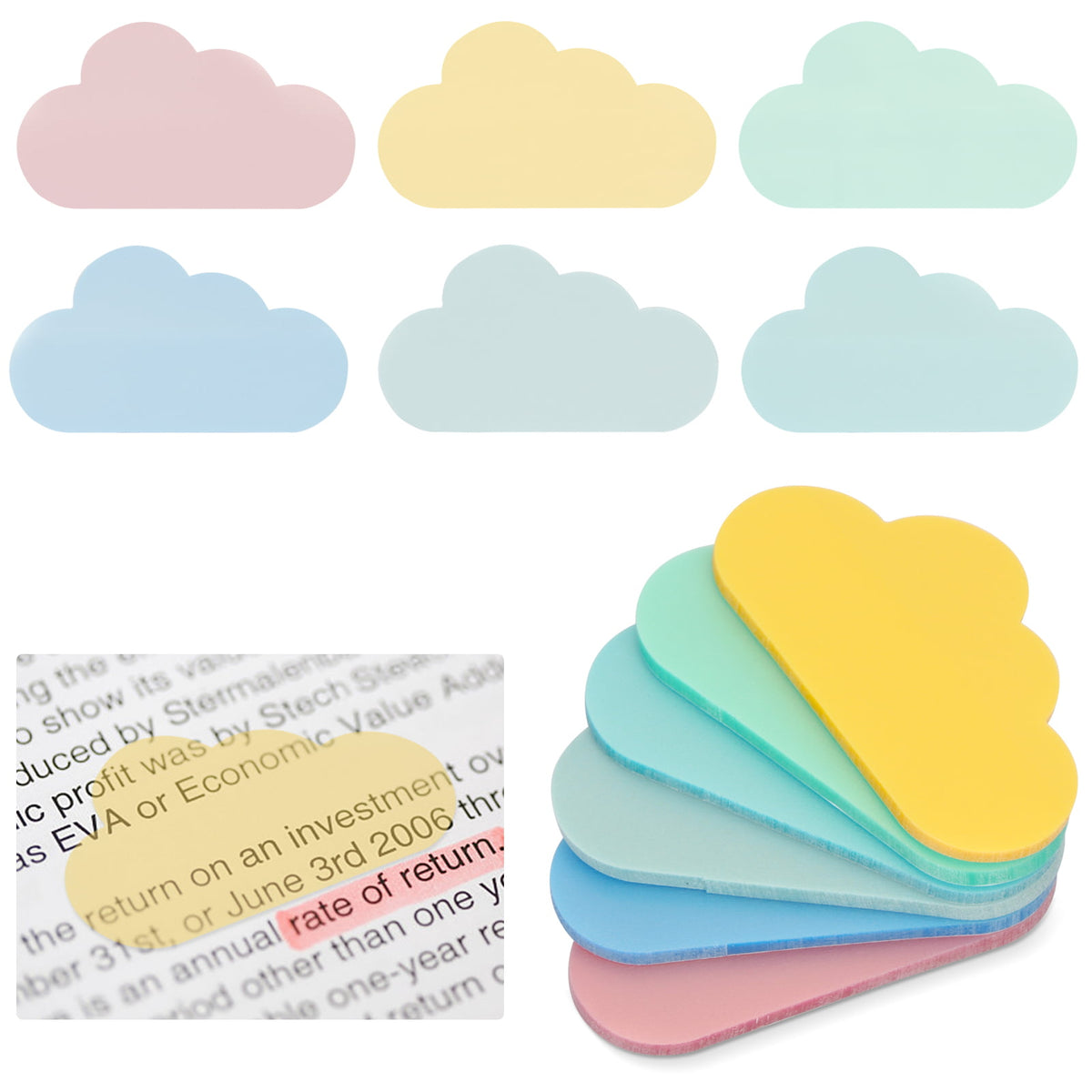 Macaron Cloud Translucent - Sticky Note