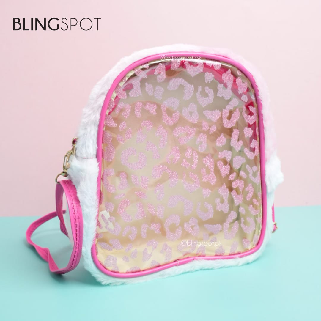 Pink Cheetah Print Fluffy - Shoulder Bag