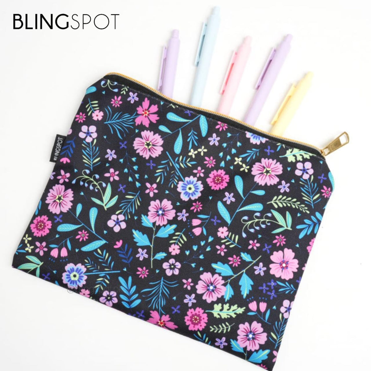 Tropical Flowers Large Capacity - Zipper Pouch