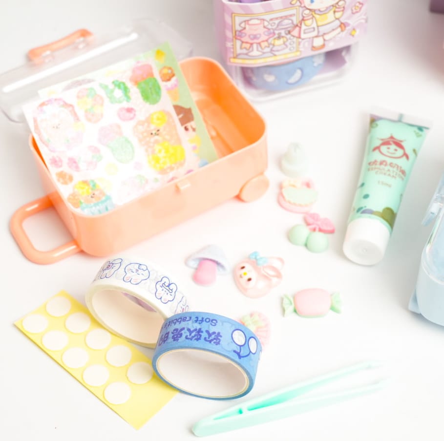 Luggage Bag Washi Tape &amp; Stickers Diy Box
