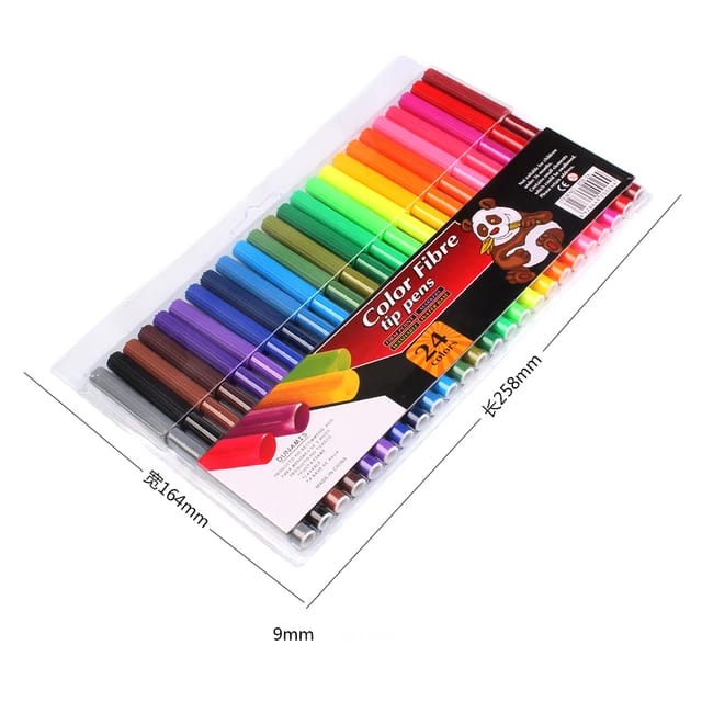 Color Fibre Tip - Markers Set Of 24
