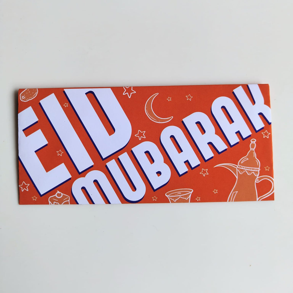 Whimsy Eid Mubarak Orange - Envelope  Set Of 5