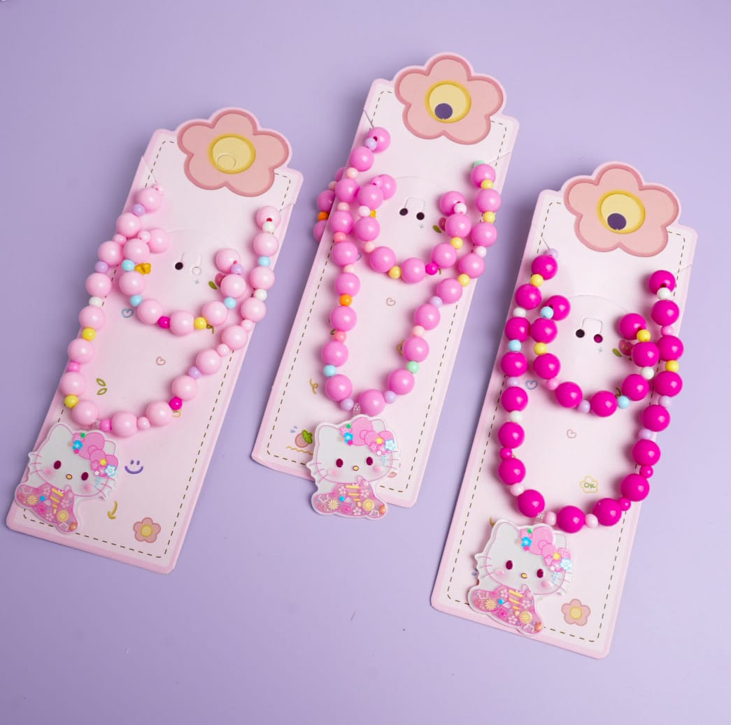 Hello Kitty Beaded Pearl - Kids Jewelry Set Style 2