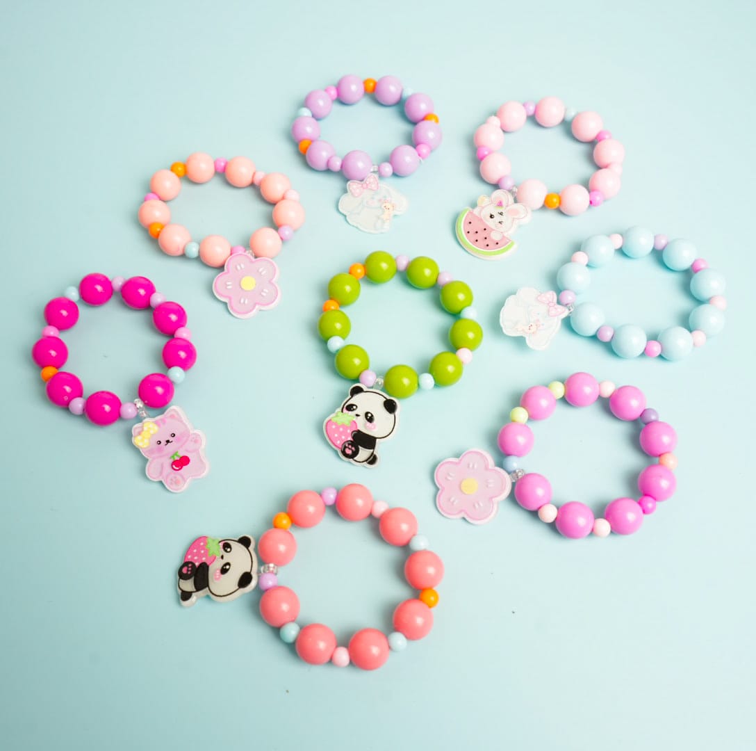 Panda &amp; Flower Colorful Beads - Kids Bracelet