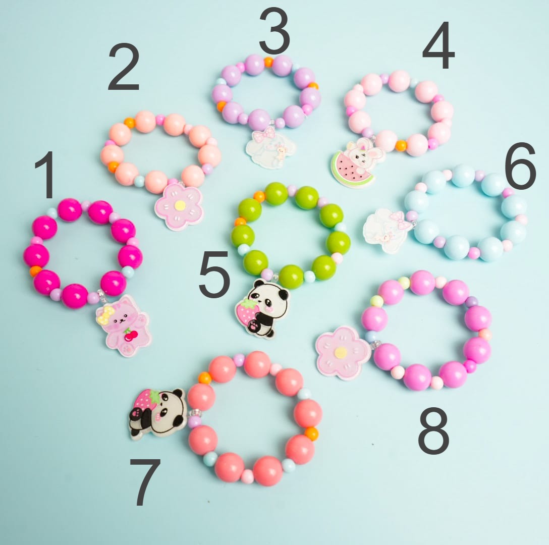 Panda &amp; Flower Colorful Beads - Kids Bracelet