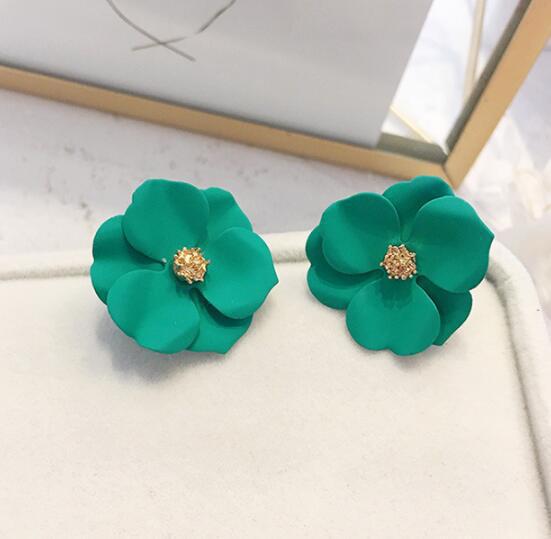 Green Flower - Earrings