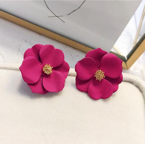 Hot Pink Flower - Earrings