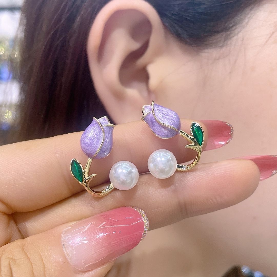 Rosebud Purple - Earrings