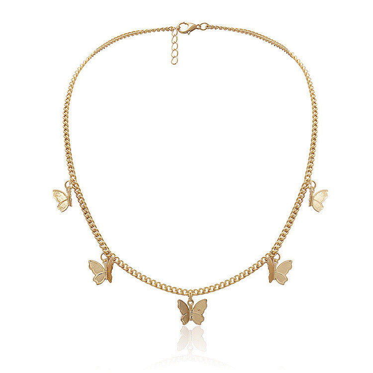 Butterfly Charms Gold - Necklace