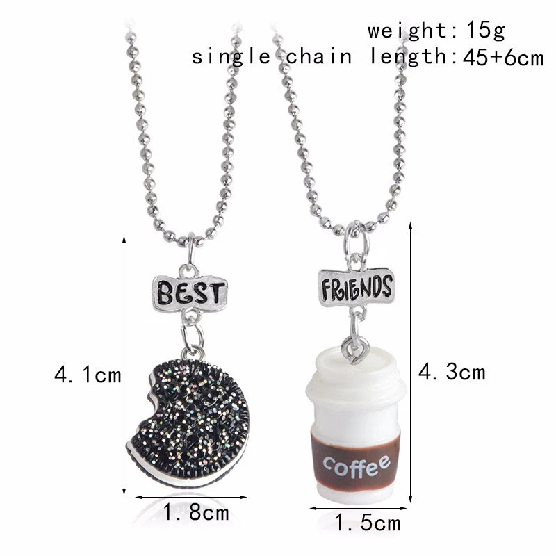 Cookie &amp; Coffee Best Friends - Necklace