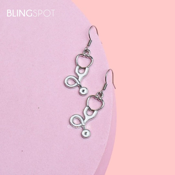 White Stethoscope Earrings The Blingspot Studio