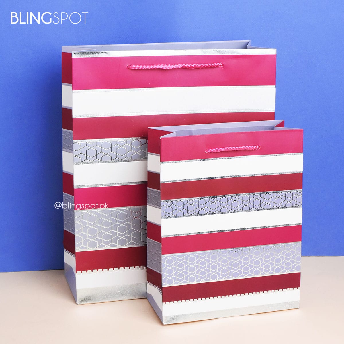 Monochrome &amp; Foil Stripes Style 4 - Gift Bag