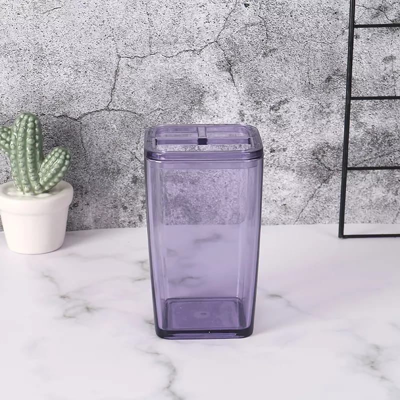 Purple Clear Toothbrush Toothpaste Holder