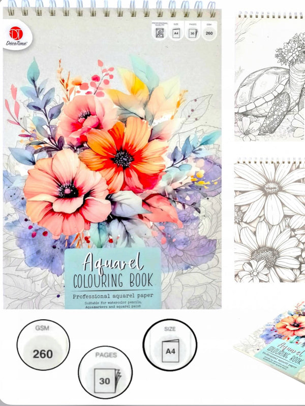 Aquarel Paper Coloring Book - Sketch Pad
