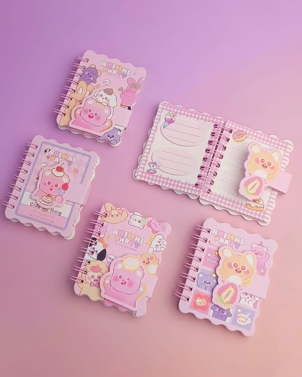 Animal Party Mini Diary  - Notebook / Journal