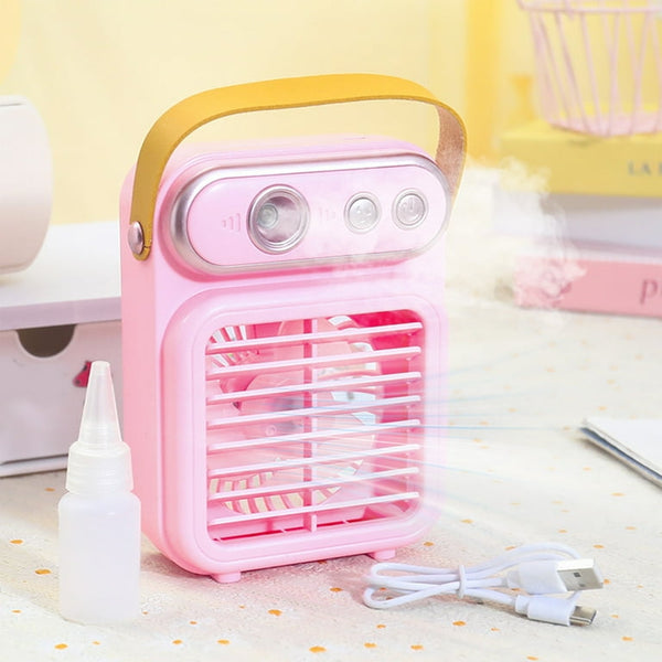 Portable Double Mist Spray - Cooling Fan  2 in 1 - Style 2