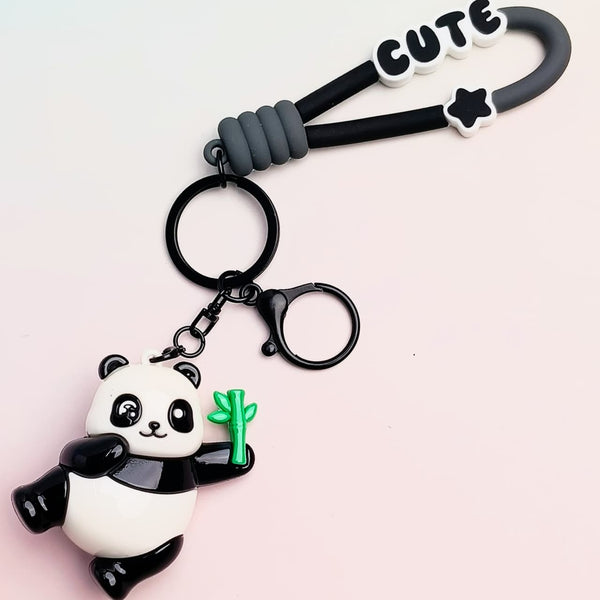 Cute Panda Black - Key Ring Style 2