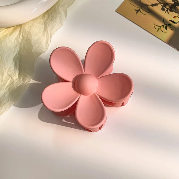 Dark Peach Flower  - Hair Claw