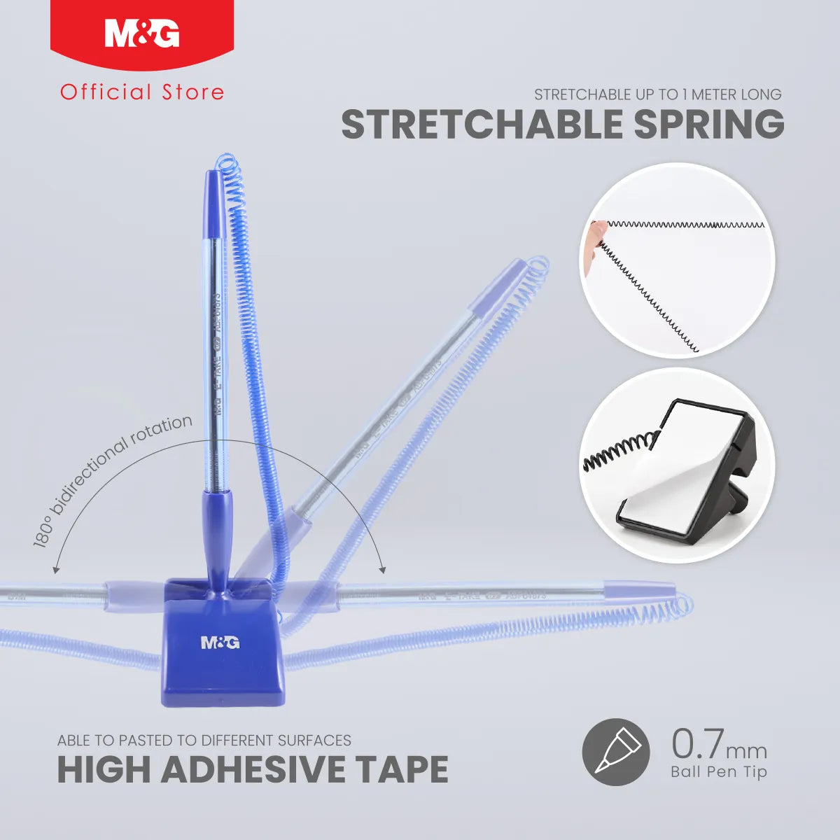 M&G E-Take Simple Blue Desk Pen With Stand