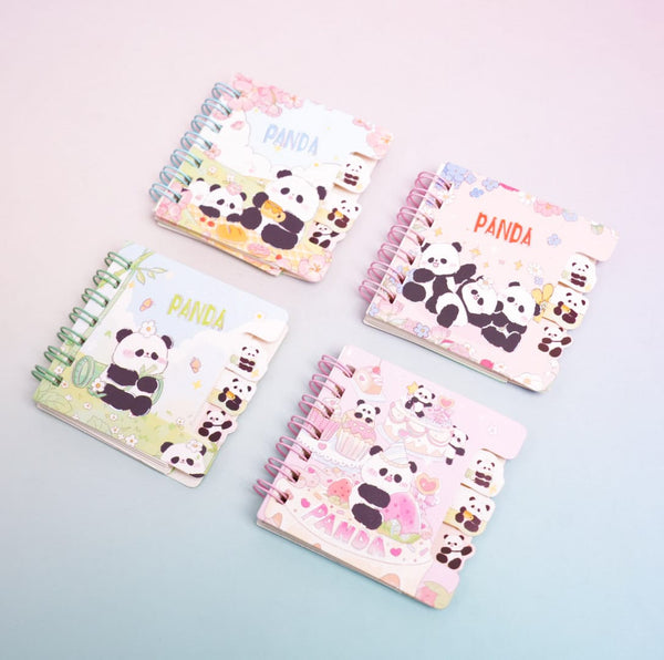 Panda Garden Flower Mini Diary  - Notebook / Journal