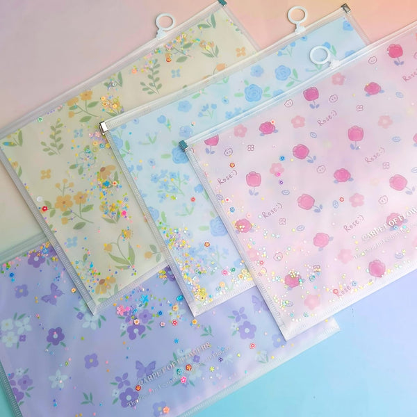 Carpet of Flowers - Document Folder Large Pouch