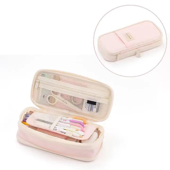Macaron Color Stationery Organizer - Zipper Pouch