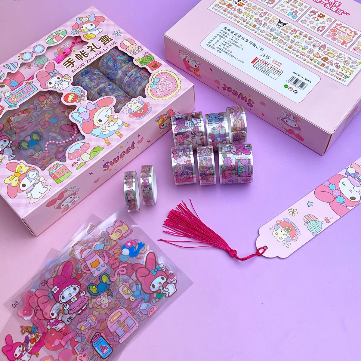My Melody Washi Tape &amp; Stickers Diy Keychain Box - Style 2