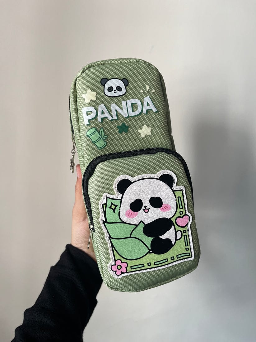 Funky Panda Jeans  Zipper - Large Pouch