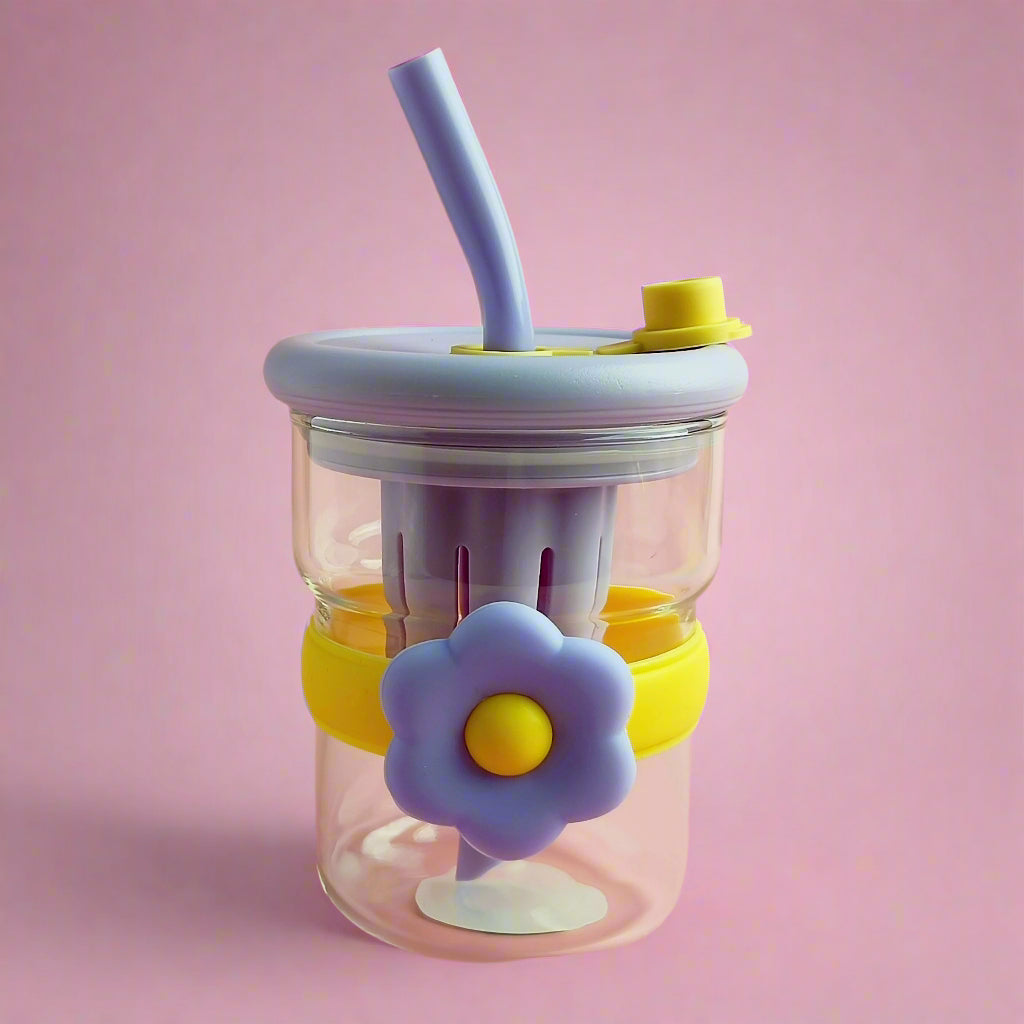 Cutesy Flower- Glass Sipper