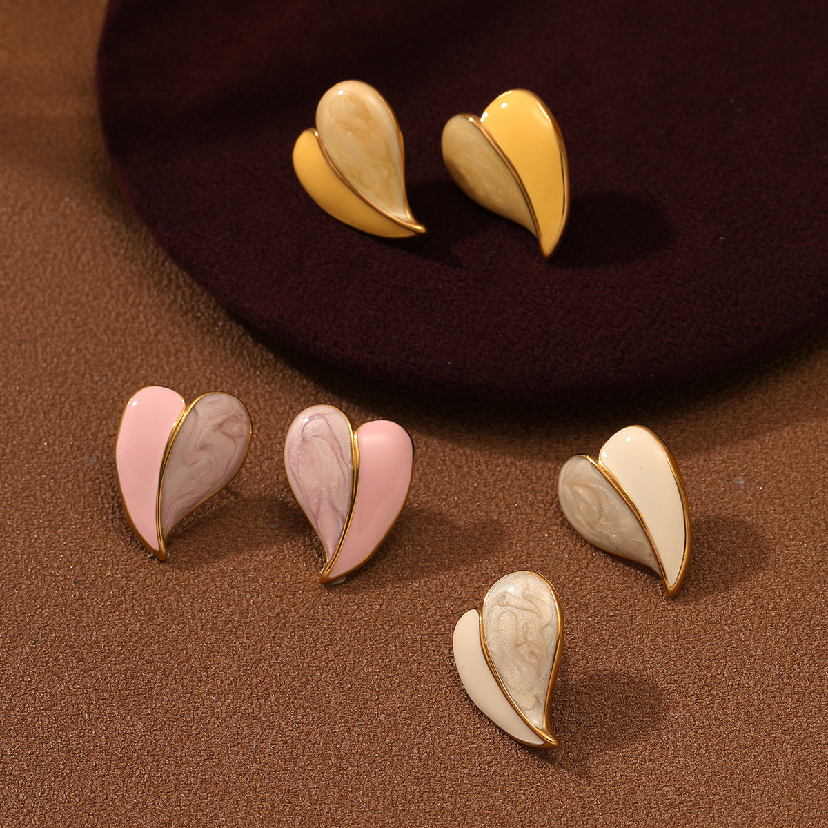 Marbled Heart- Earrings