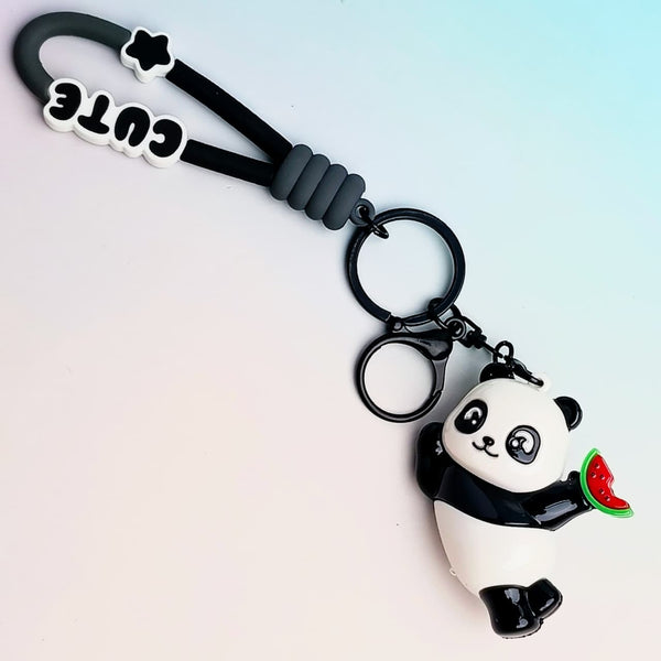 Cute Panda Black - Key Ring Style 1