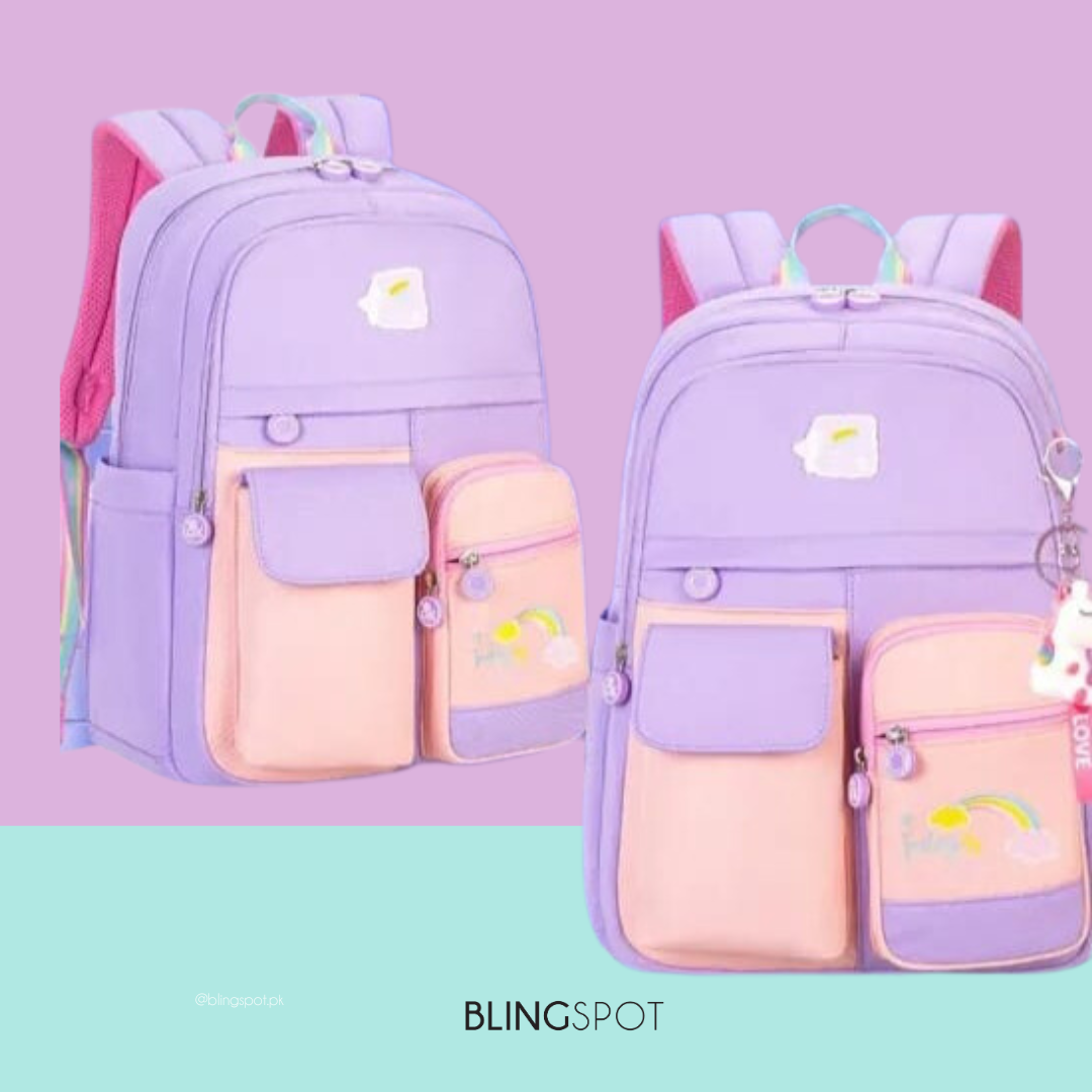 Purple  &amp; Peach Unicorn - Backpack