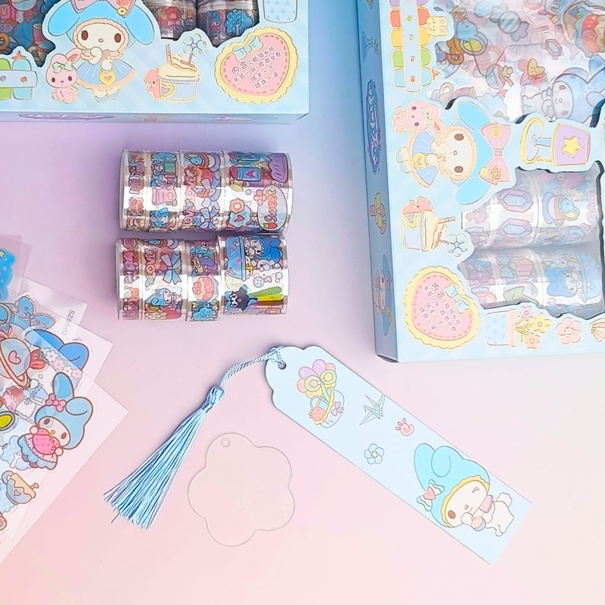 My Melody Washi Tape &amp; Stickers Diy Keychain Box - Style 3