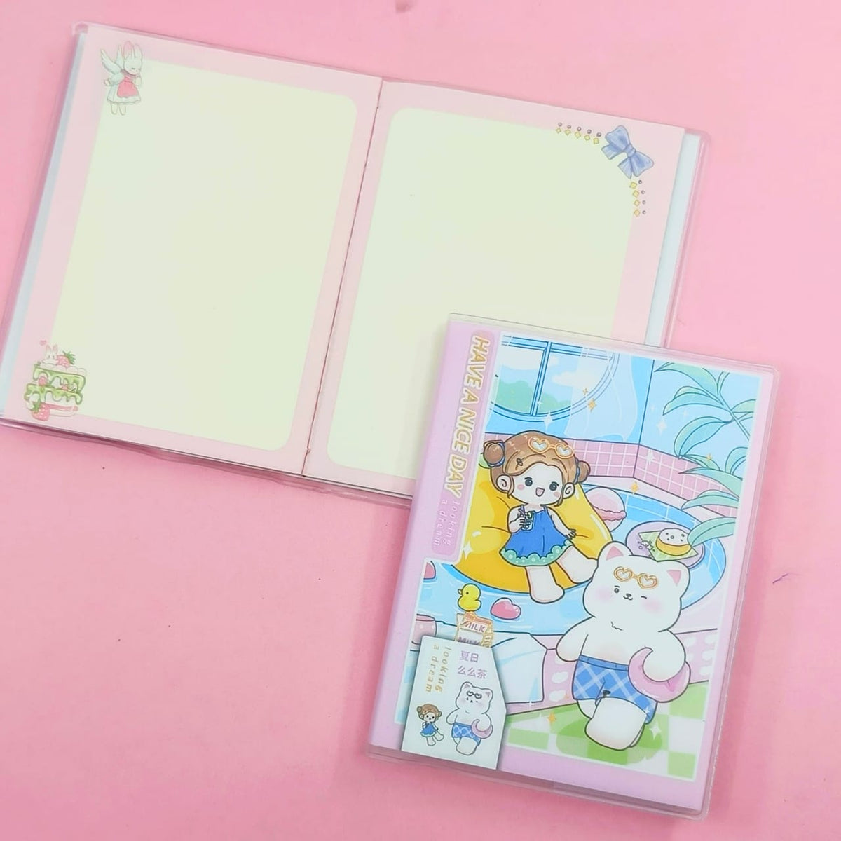 Kawai Girl &amp; Animal Mini - Notebook -/ Journal