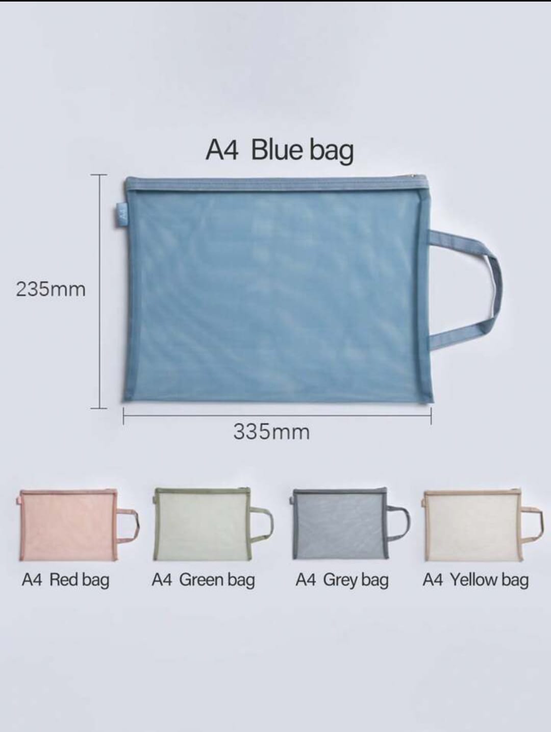 Morandi Color Double Zip A4 Large -  File Bag / Pouch