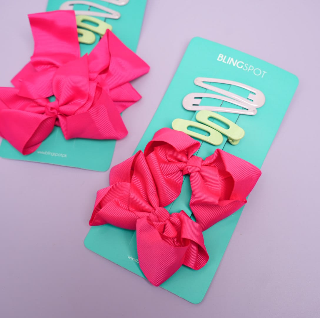 BLINGSPOT - Mixed Cuties &amp; Bow Hair Clip Set Style 3