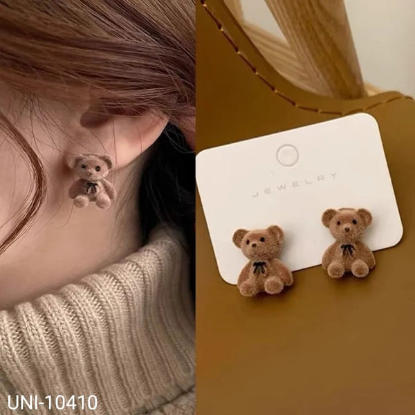 Brown Cute Bear - Earring