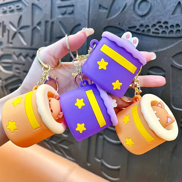 Cute Animals Gold - Key Ring