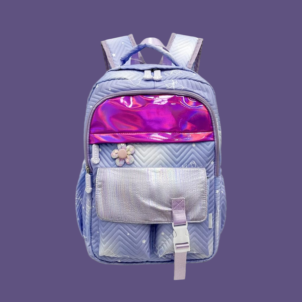 Bow & Stars Shiny Series Purple - Backpack