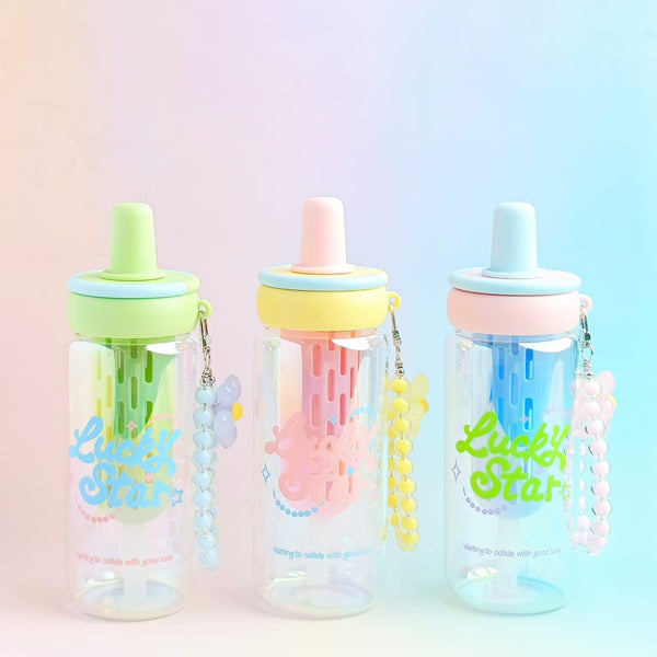 Lucky Star Tumbler Glass - Water Bottle / Sipper Cup