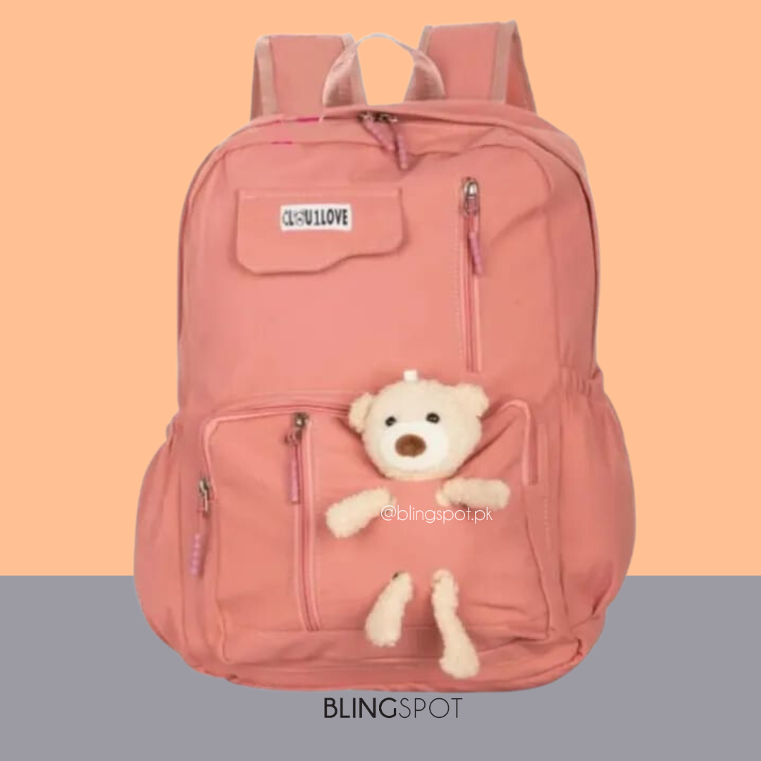 Cute Bear Peach Pink - Backpack