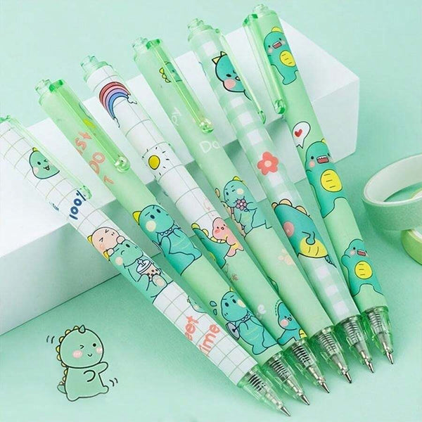 Baby Dino Erasable Series - Press Gel Pen Set Of 6