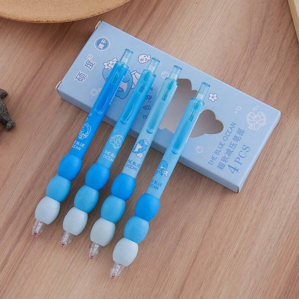 The Blue Ocean Soft Grip  - Press Gel Pen Set of 4