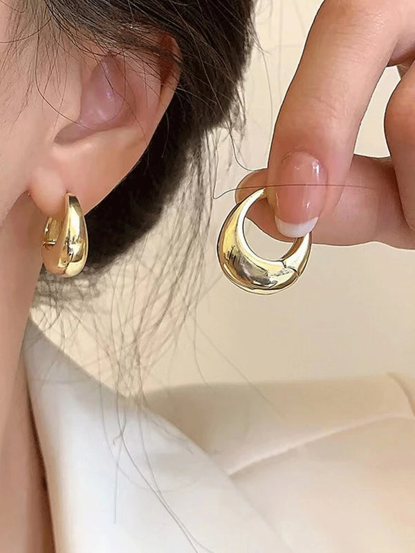 Drop Shape Foiled Gold - Earring
