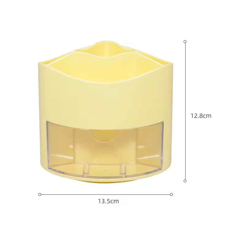 Rotary Yellow - Stationery Organizer &amp; Makeup Brushes Holder