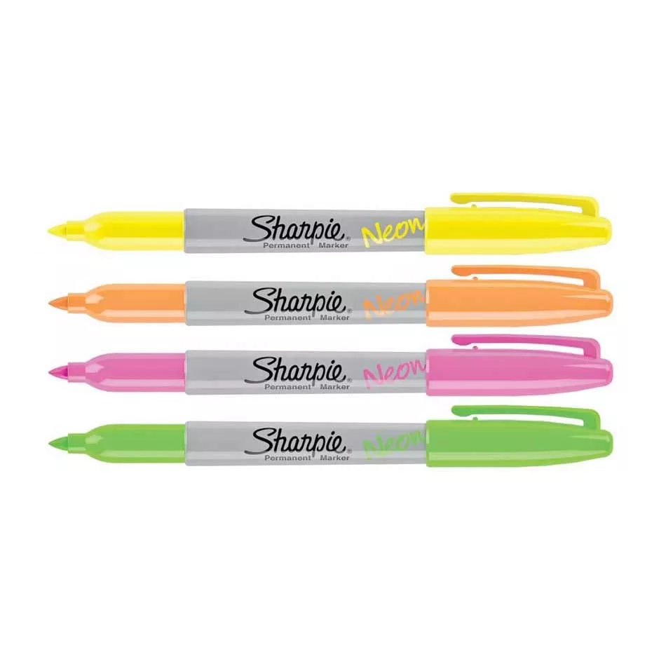 Sharpie Neon Permanent Markers Set of 4