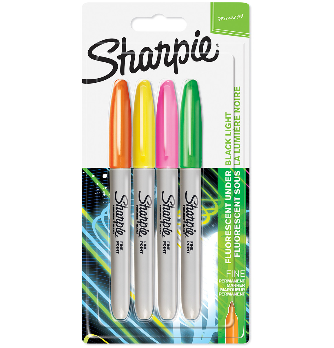 Sharpie Neon Permanent Markers Set of 4