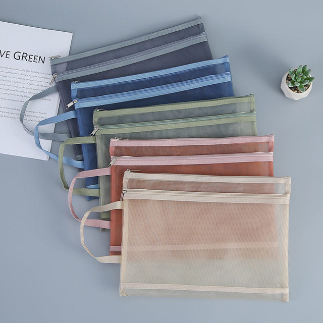 Morandi Color Double Zip A4 Large -  File Bag / Pouch